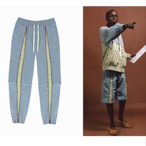 Wish Me Luck Unisex Arena Zip Off Track Pant in Blue Size M